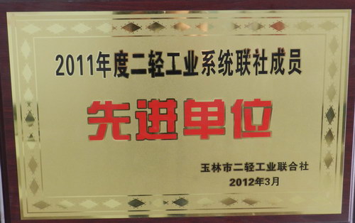 2011年度二轻工业“先进单位”